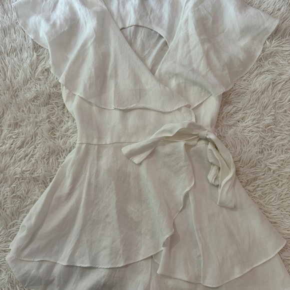 DO+BE White Ruffle Wrap Romper – Size S (New with Tags) - Picture 10 of 15